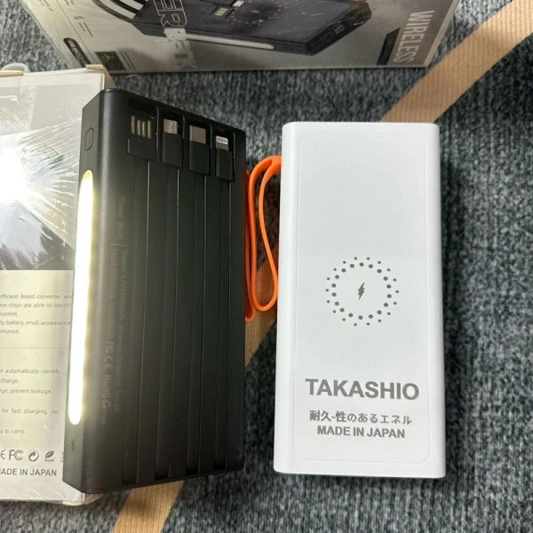 Hình ảnh sản phẩm Sạc dự phòng không dây TAKASHIO Japan 50.000mAh - Dung lượng siêu lớn, sạc nhanh, giảm còn 360.000đ
