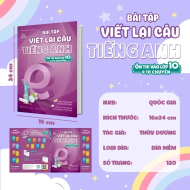 Sách Bài Tập Viết Lại Câu Tiếng Anh - Ôn Thi Vào 10 & 10 Chuyên - Giá Chỉ 49300đ 4 Sách Bài Tập Viết Lại Câu Tiếng Anh - Ôn Thi Vào 10 & 10 Chuyên - Giá Chỉ 49300đ 4