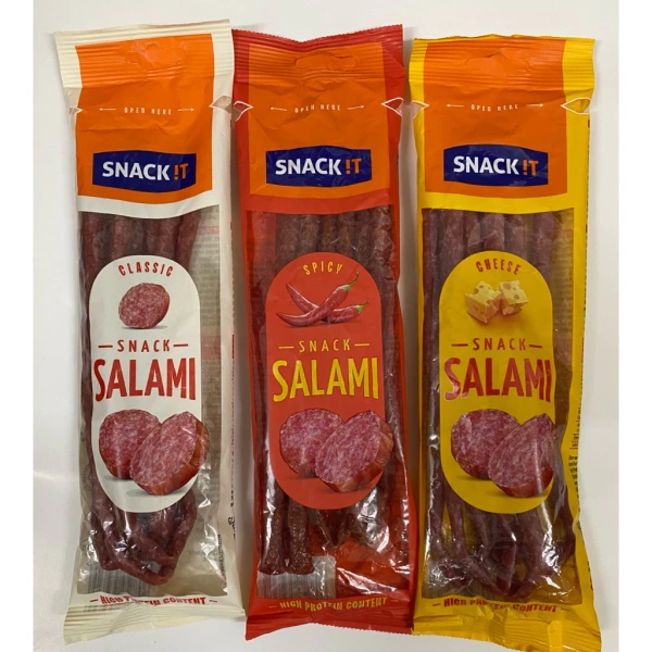 Thành phần và quy trình sản xuất Salami Snack Xúc Xích Sấy Khô Dạng Que 80gr - Đánh giá chi tiết