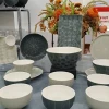 SALE SỐC Bộ bát đĩa tô nồi gốm sứ 2 màu vintage Bắc Âu - Giá 35.000 2