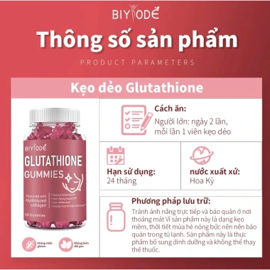 Seal Tết Lớn Kẹo Dẻo Glutathione Gummies Mịn Trắng Da, Bổ Vitamin C và Collagen 6