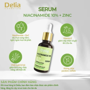 Serum Delia Niacinamide 10% + ZinC ngừa mụn, giảm viêm, mờ thâm, sáng da 30ml - Biomedico Store 3