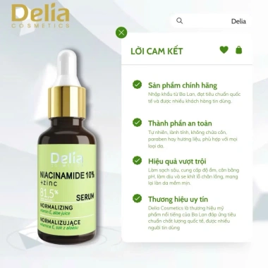 Serum Delia Niacinamide 10% + ZinC ngừa mụn, giảm viêm, mờ thâm, sáng da 30ml - Biomedico Store 5