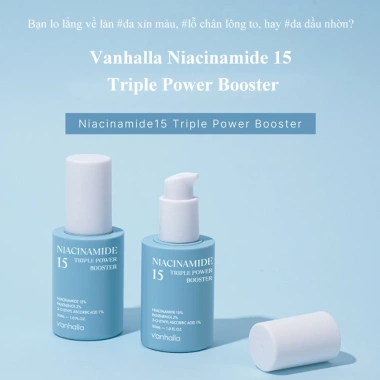 Serum Tinh chất dưỡng sáng V'anhalla Niacinamide 15 triple booster mịn da, chăm sóc lỗ chân lông