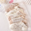 Set 10 Đôi Tất Vớ Nữ Họa Tiết Gâu Cổ Bèo Cotton Co Giãn Thoáng Khí Giá chỉ 35k 3