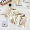 Set 10 Đôi Tất Vớ Nữ Họa Tiết Gâu Cổ Bèo Cotton Co Giãn Thoáng Khí Giá chỉ 35k 5