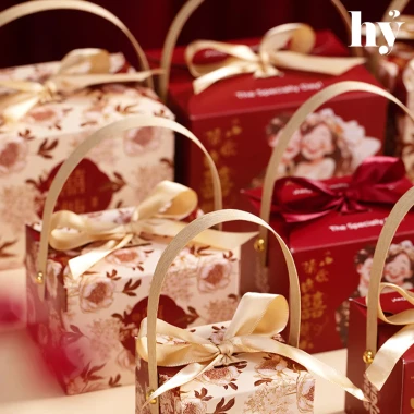 Set 10 hộp kẹo cưới Nhà có Hỷ Wedding phong cách hoa lá trang trí đám cưới tiệc cưới đám hỏi tân hôn đính hôn HK04