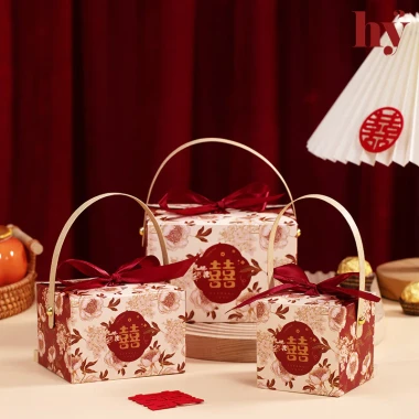 Set 10 hộp kẹo cưới Nhà có Hỷ Wedding phong cách hoa lá trang trí đám cưới tiệc cưới đám hỏi tân hôn đính hôn HK04