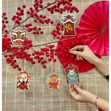 Sét 100 thẻ treo Đào Quất Tết 2.026 mix mẫu - Tặng dây, Giá ưu đãi 32.200 3