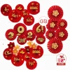 Set 6 Quạt Giấy Cờ Đỏ Sao Vàng Trang Trí Dịp Quốc Khánh. Phụ Kiện TRUNG THU 2025 Decor Cửa Kính, Quán Cafe, Phòng Khách 2