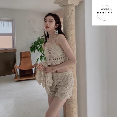 Sét Bikini Ren Đi Biển 3 Món Kín Đáo - Đồ Bơi Nữ Giá Rẻ 62100đ 4