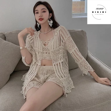 Sét Bikini Ren Đi Biển 3 Món Kín Đáo - Đồ Bơi Nữ Giá Rẻ 62100đ 6
