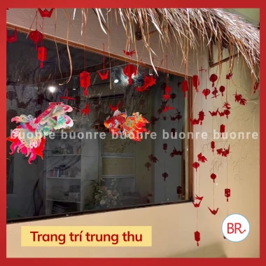 Set Dây Treo Trang Trí Tết Vải Dạ Đèn Lồng Họa Tiết Truyền Thống Đón Xuân 29k