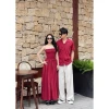 Set đồ đôi áo váy 3 màu vàng đỏ xanh, dáng cúp bo chun xinh, chỉ 370.000 3