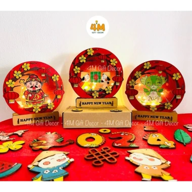 Set gỗ DIY làm đèn Tết 4MDecor, TÔ MÀU, LẮP GHÉP, DECOR Tết, tổ chức Workshop quà tặng bé 6