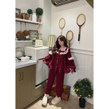 Set ngủ pijama thu đông len tuyết cao cấp QC ren tiểu thư Ngọc Ánh nữ - 520k 4 Set ngủ pijama thu đông len tuyết cao cấp QC ren tiểu thư Ngọc Ánh nữ - 520k 4