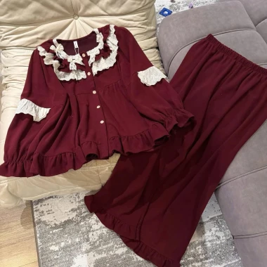 Set ngủ pijama thu đông len tuyết cao cấp QC ren tiểu thư Ngọc Ánh nữ - 520k 6 Set ngủ pijama thu đông len tuyết cao cấp QC ren tiểu thư Ngọc Ánh nữ - 520k 6