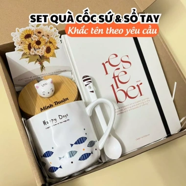 Set quà tặng tốt nghiệp, sinh nhật, khắc tên, kèm sổ tay cao cấp – Giá 259.000₫