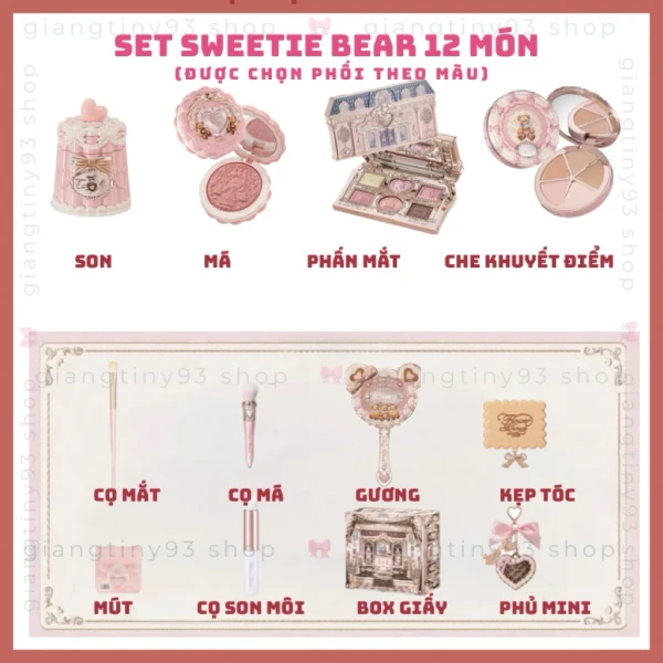 Hình ảnh sản phẩm Set Sweetie Bear Flower Knows Hoa Biết Bánh Gấu - Giá ưu đãi 1.899.000, gốc 2.411.730