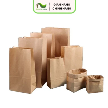 Sỉ 100 Túi Giấy Đựng Bánh Mỳ đồ ăn vặt, khoai tây chiên không quai xách | Hàng loại 1 chất lượng cao 4