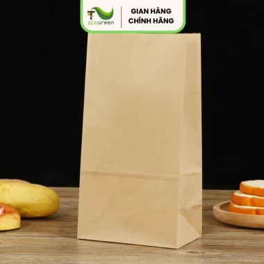 Sỉ 100 Túi Giấy Đựng Bánh Mỳ đồ ăn vặt, khoai tây chiên không quai xách | Hàng loại 1 chất lượng cao 6