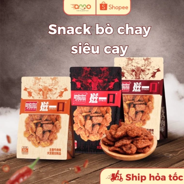 Snack Ziyi Cắn Vị 285g (19 túi) - Bò Chay Cay Kiểu Hàn, Đậu Tương Cay, Siêu Ngon 39k