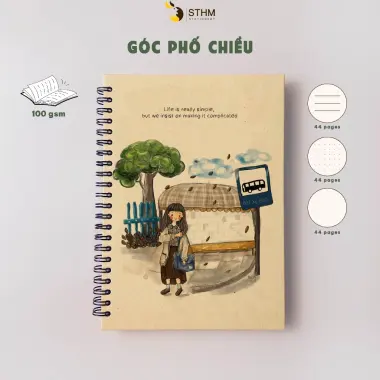 Sổ Tay Bìa Cứng Minh Họa Độc Quyền 132 Trang - Giảm 14524đ - STHM Stationery 17 Sổ Tay Bìa Cứng Minh Họa Độc Quyền 132 Trang - Giảm 14524đ - STHM Stationery 17