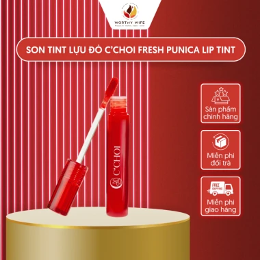 Son Tint Lựu Đỏ C'Choi Fresh Punica - Lớp Bóng Tự Nhiên Dưỡng Ẩm Bền Màu 227k 2 Son Tint Lựu Đỏ C'Choi Fresh Punica - Lớp Bóng Tự Nhiên Dưỡng Ẩm Bền Màu 227k 2