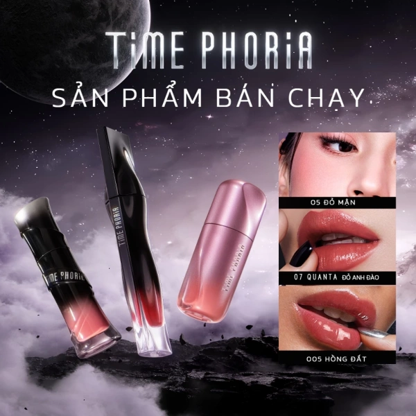 Hình ảnh sản phẩm Son tint TIME PHORIA kem mịn lì lâu trôi - Mô má hồng, bóng nhẹ, giá chỉ 159k
