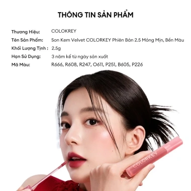 Son Velvet COLORKEY 2.5g - Son Kem Nhung, Mịn Lì, Mềm Mượt, Giá chỉ 158.900₫ 3