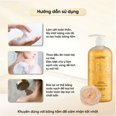 Sữa tắm Lacitic 250ml hương Nước Hoa Pháp, Dầu Hạnh Nhân làm sạch sâu, cấp ẩm, giảm giá 99k 4