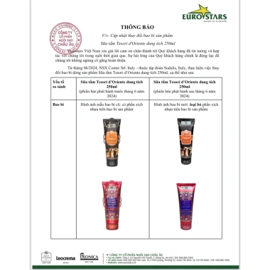 Sữa tắm Tesori d Oriente trắng da, cấp ẩm, hương nước hoa cao cấp 250ml 500ml Giá 205.000 Wings Shop
