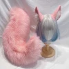 Tai Cáo Hồng Headband kèm Đuôi Fluffy Điều Chỉnh Tai Sang Trọng Lớn Phụ kiện Cosplay Hoạt Hình