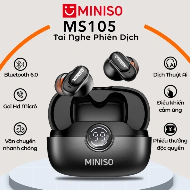 Tai Nghe Thể Thao MINISO MS105 AI Dịch 134 Ngôn Ngữ Bluetooth 6.0 HIFI HD Chống Ồn ENC Tai Nghe Thể Thao MINISO MS105 AI Dịch 134 Ngôn Ngữ Bluetooth 6.0 HIFI HD Chống Ồn ENC