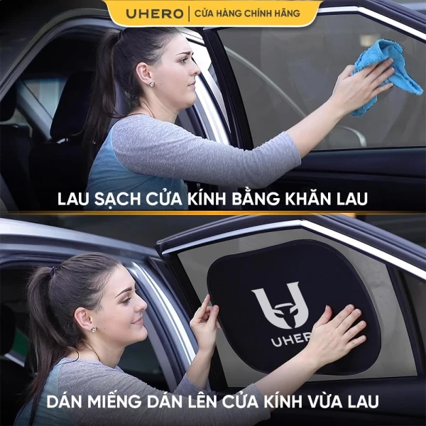 Hình ảnh sản phẩm Tấm chắn nắng ô tô UHERO dính tĩnh điện, Gấp Gọn 3 Giây, phù hợp mọi loại kính xe