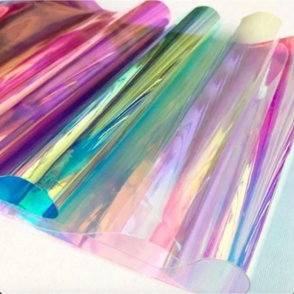Hình ảnh sản phẩm Tấm nhựa PVC dẻo cầu vòng hologram 140cm x 0.5m dày 0.4mm lấp lánh đầy màu sắc giá 88.000