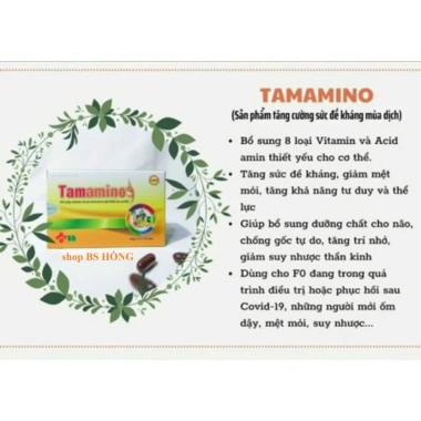 Tamamino viên uống bổ sung vitamin: tăng sức đề kháng, giảm mệt mỏi, chỉ 350.000 VND