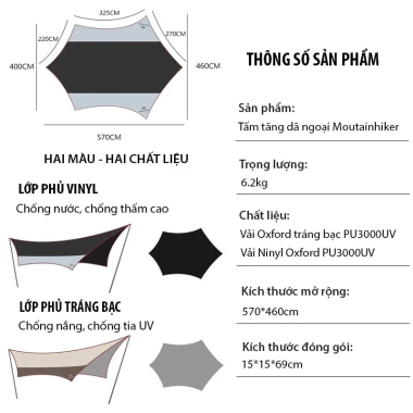 Tăng Bạt Cắm Trại Dã Ngoại Lục Giác - Chống Mưa Nắng, Giá Shock 1.9 Triệu 7 Tăng Bạt Cắm Trại Dã Ngoại Lục Giác - Chống Mưa Nắng, Giá Shock 1.9 Triệu 7
