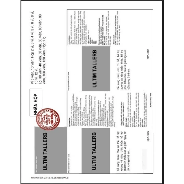 Hình ảnh sản phẩm Tăng Chiều Cao Cho Bé Trai - Canxi ULTIM TALLER XANH Chính Hãng Giá Tốt 239000đ