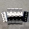 Tất thể thao nam nữ hộp 5 đôi cotton dày trắng sáng, logo sắc nét - Quà tặng giá ưu đãi 2