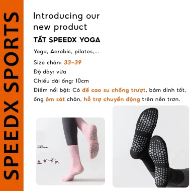 Tất Vớ Chống Trơn trượt Tất Yoga SpeedX Yoga Aerobic cổ cao chống trơn trượt tập yoga, tất vớ tập múa chống trượt cho nữ