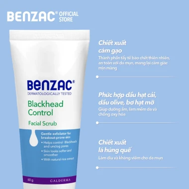 Tẩy Tế Bào Chết Mụn Đầu Đen Benzac Blackhead Control Scrub 60g Giá Rẻ 199k 4