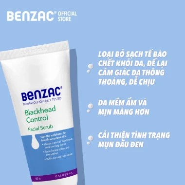 Tẩy Tế Bào Chết Mụn Đầu Đen Benzac Blackhead Control Scrub 60g Giá Rẻ 199k 5