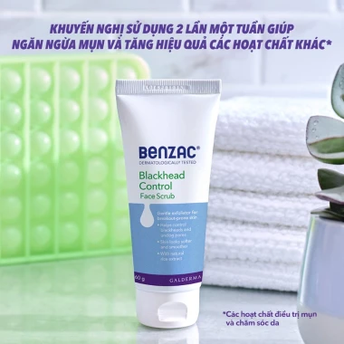Tẩy Tế Bào Chết Mụn Đầu Đen Benzac Blackhead Control Scrub 60g Giá Rẻ 199k 6