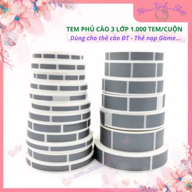 Tem Dán Cào Cuộn 1000 Tem Kích Thước 6x18mm, 6x22mm - Dán Thẻ ĐT, Thẻ Game, Voucher Giá Rẻ 45.000Đ 2 Tem Dán Cào Cuộn 1000 Tem Kích Thước 6x18mm, 6x22mm - Dán Thẻ ĐT, Thẻ Game, Voucher Giá Rẻ 45.000Đ 2