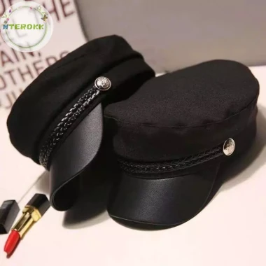 Terokk Dây Xích Mũ Nỉ Đen Phẳng Nữ Phong Cách Quân Đội Mùa Đông Du Lịch Giá Cực Sốc 71604đ 2