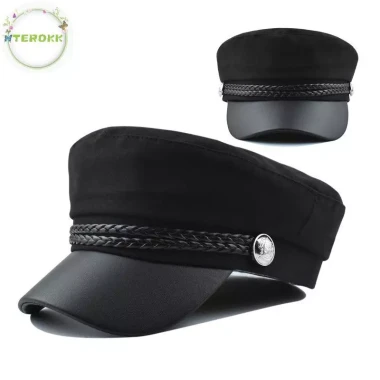 Terokk Dây Xích Mũ Nỉ Đen Phẳng Nữ Phong Cách Quân Đội Mùa Đông Du Lịch Giá Cực Sốc 71604đ 8