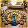 Thảm Chim Công 3D Cao Cấp - Nghệ Thuật Trải Sàn Phòng Khách Sang Trọng Giá ưu đãi 599k