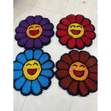 Thảm chùi chân 55cm hình hoa mặt cười - Siêu mềm, kháng bám bẩn, giảm giá tới 22k 2