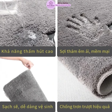 Thảm Chùi Chân Chống Trượt 5 Món - Tiện Lợi, Thấm Nước, Giá 24400đ Jerry Home 4 Thảm Chùi Chân Chống Trượt 5 Món - Tiện Lợi, Thấm Nước, Giá 24400đ Jerry Home 4